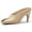 khaki, variant on Womens Kitten Heels Mules Open Peep Toe Slide Sandals Slip On Summer Dress Shoes