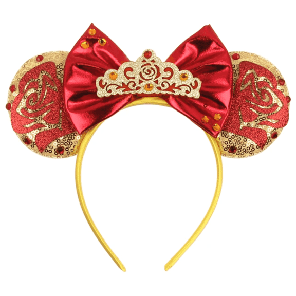 Belle Inspired Minnie Ears, Beauty and the Beast Ears, Belle Minnie Ears, Belle Mickey Ears, Belle Minnie Ears, Beauty and the Beast Mickey Ears