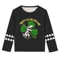 thumbnail image 5 of Girls St. Patrick's Day T-Rex Dinosaur Shamrock Long Sleeve T-Shirt Happy St. Pat-Rex Day Black,Size 11 T, 5 of 5
