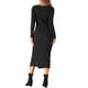 thumbnail image 3 of VESTIDO DE MUJER INSPIRE CHIC Cuello Redondo Manga Larga Fruncido Lateral Abertura Vestidos L Negro, 3 of 6