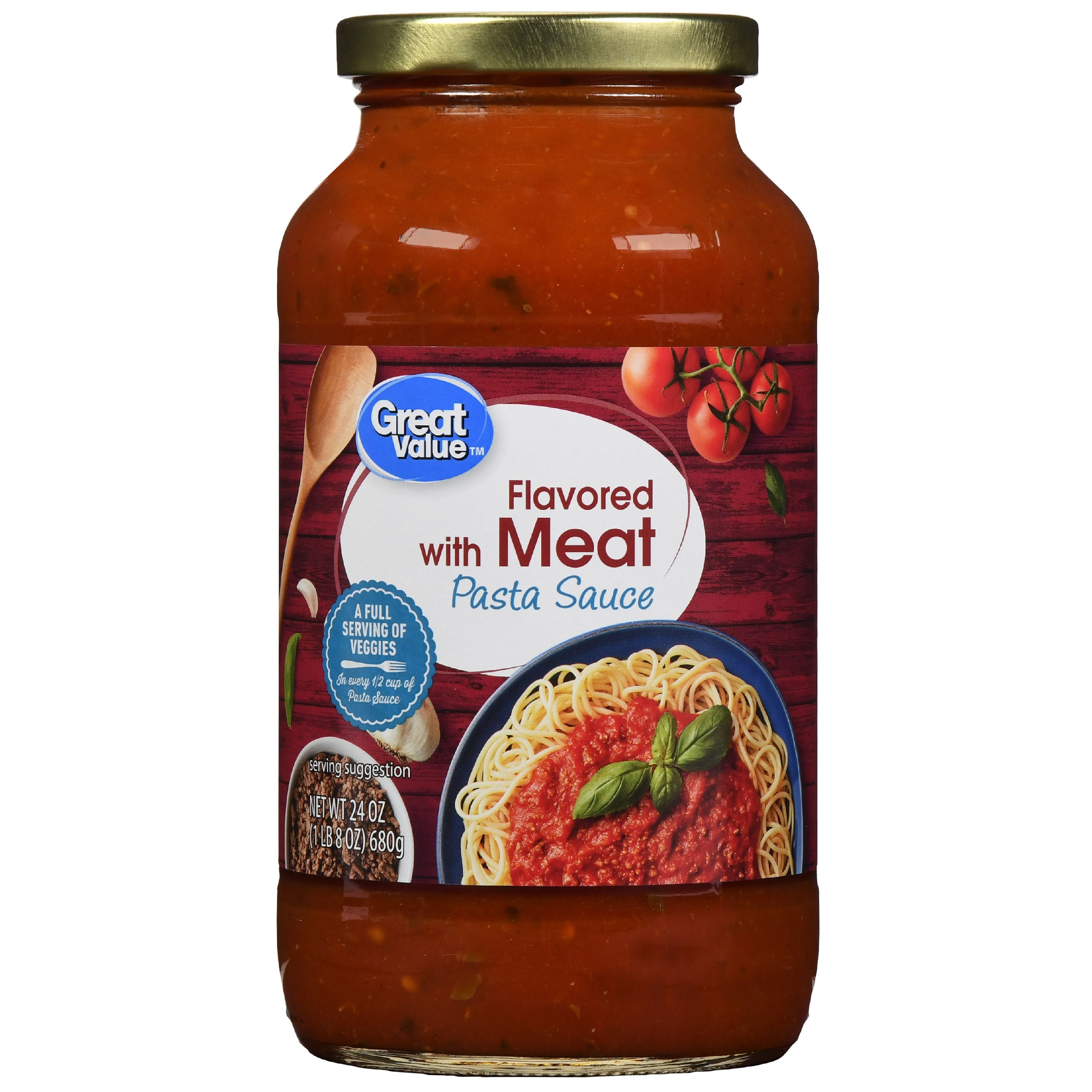 6 Pack Great Value Meat Flavored Pasta Sauce 24 Oz Walmart Com