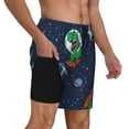 thumbnail image 3 of Haiem Dinosaur Astronaut Space Surfing Men'S Quick-Dry Swim Trunks: Comfortable Beach Shorts With Mesh Lining And Pockets - Ideal For Swimming And Sunbathing Medium, 3 of 9