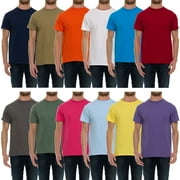 SOCKS'NBULK 12 Pack Mens Cotton Crew Neck Short Sleeve T-Shirts Mix Colors Bulk (4X-Large)