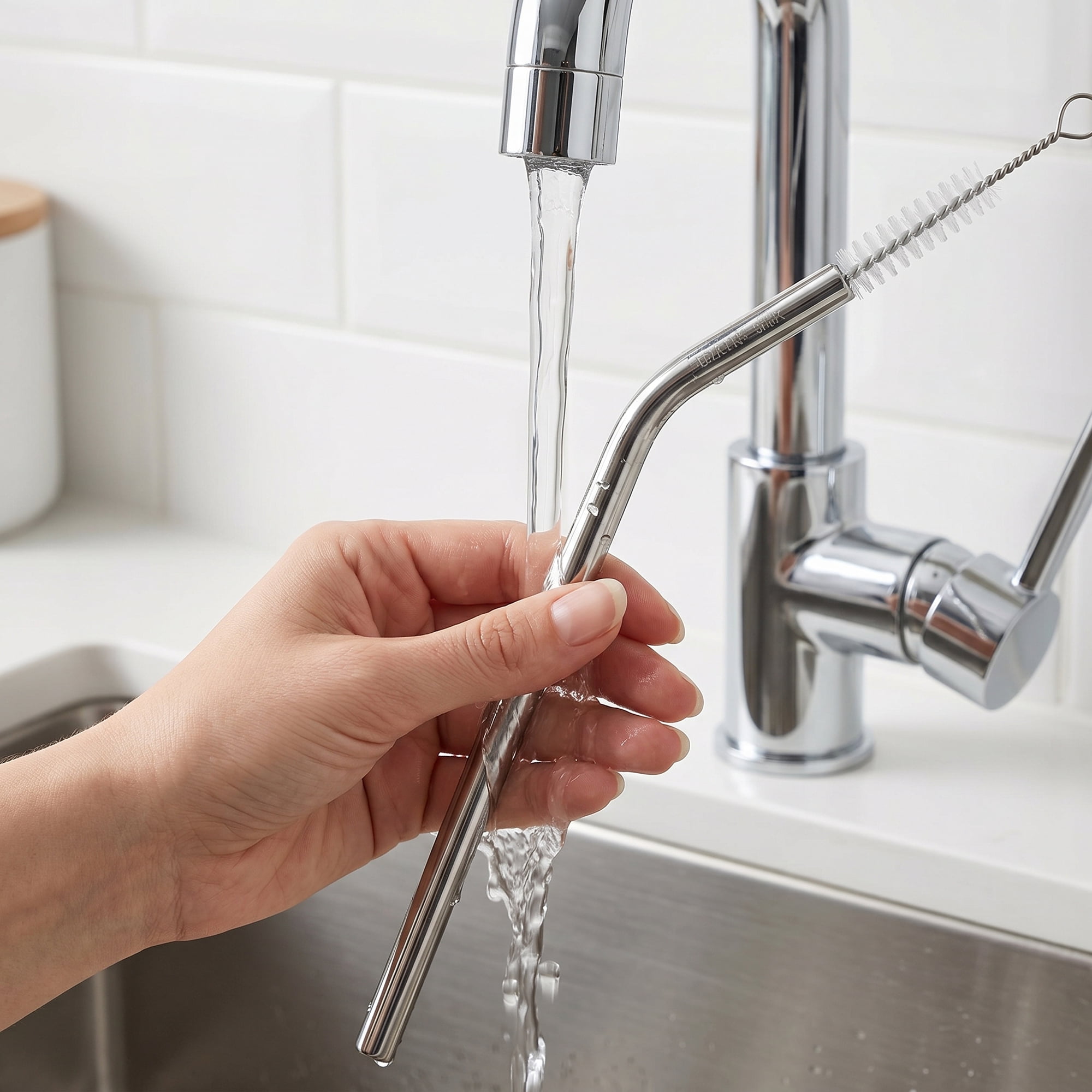 Unique Bargains 8Pcs Reusable Stainless Steel Straws with Brush Bend Pipe 0.4" x 11.8"