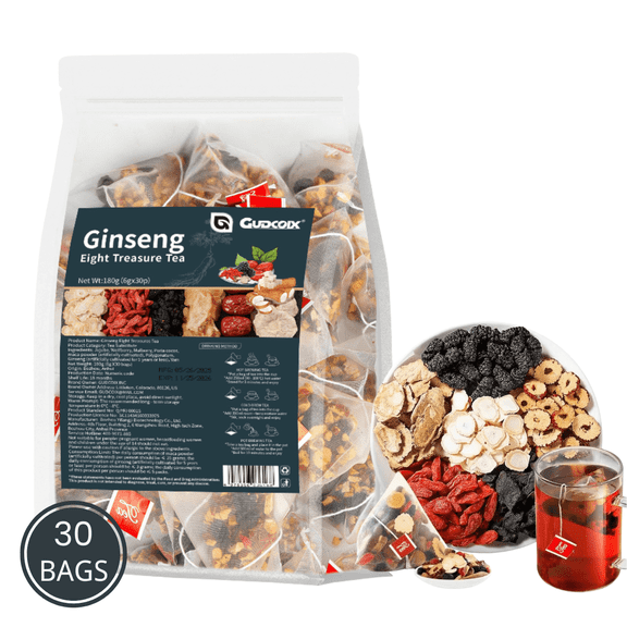 1 Pack Kidney Ginseng Five Treasure Tea for Men's Health and Wellness Cleanse, 30 sachets