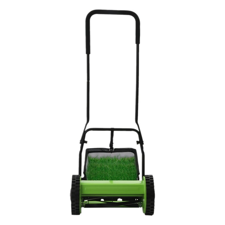 TOOL1SHOoo 12 Manual Reel Push Lawn Mower Grass Cutter Dual Wheeled 5-Blade  Adjustable 