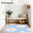 thumbnail image 3 of ODIKA 5'x7' Machine Washable Non-Slip Area Rug, Celestial Dream Swirl Motif with Starburst Accents and Whimsical Curves High Traffic Rug, Blue, 554627, 3 of 7
