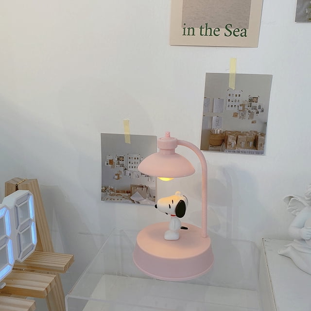 Lámpara de noche Miniso Snoopy para niñas, lámparas para habitación, decoraciones para el hogar, figura LED de Charlie Brown, lámpara de escritorio, decoración de escritorio, regalo