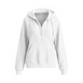thumbnail image 5 of Smupbvky Corduroy Hoodie for Women Half Zipper Raglan Pullover Winter Sweatshirt Casual Top With Pockets, 5 of 6
