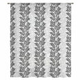 thumbnail image 2 of Black Grey Botanical Sheer Curtains 45 Inch Length, Light Filtering Voile Curtain Panel, Pastoral Spring Summer Leaf Aesthetics Rod Pocket Drapes Window Treatments for Living Room Bedroom 52"x45", 2 of 9