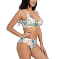 thumbnail image 2 of Wukai Easter Rabbit Women's Bikini Set Two Piece,wimsuit High Waisted V Neck Twist Front Adjustable Spaghetti Straps Bathing Suit-Medium, 2 of 7