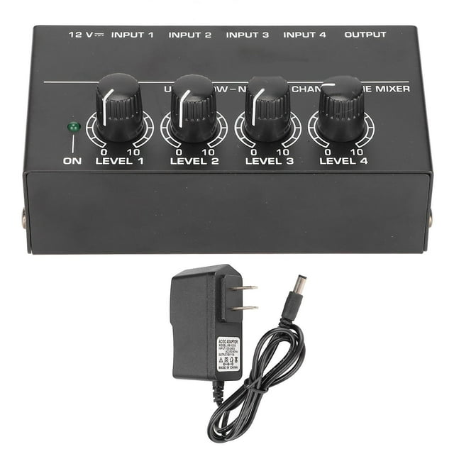 Mixeur de ligne stéréo compact à 4 canaux, faible bruit, volume réglable, pour clubs, bars, prise américaine 100-240 V