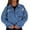 Blue, variant on Women's Long Pearl Beaded Denim Jacket Ripped Star Embroidered Denim Jacket Outerwear Plus Size Women Coats 1x