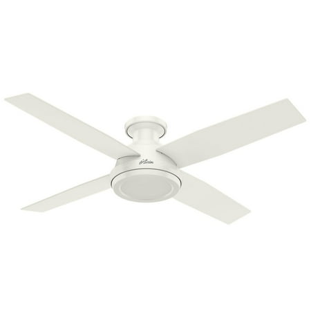Hunter 52" Dempsey Low Profile Fresh White Ceiling Fan with Handheld Remote