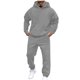 thumbnail image 2 of Ceisia Men's Solid Color Hooded Tracksuit 2-Piece Set for Casual & Sports Wear Gray XXL Gifts, 2 of 9