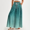 thumbnail image 2 of WTOBBY Women's Casual High Waisted Wide Leg Pants with Pockets Featuring Floral Print, Perfect for Everyday Comfort, Stylish Occasions and Effortless Summer Fashion ,Cyan XL, 2 of 5