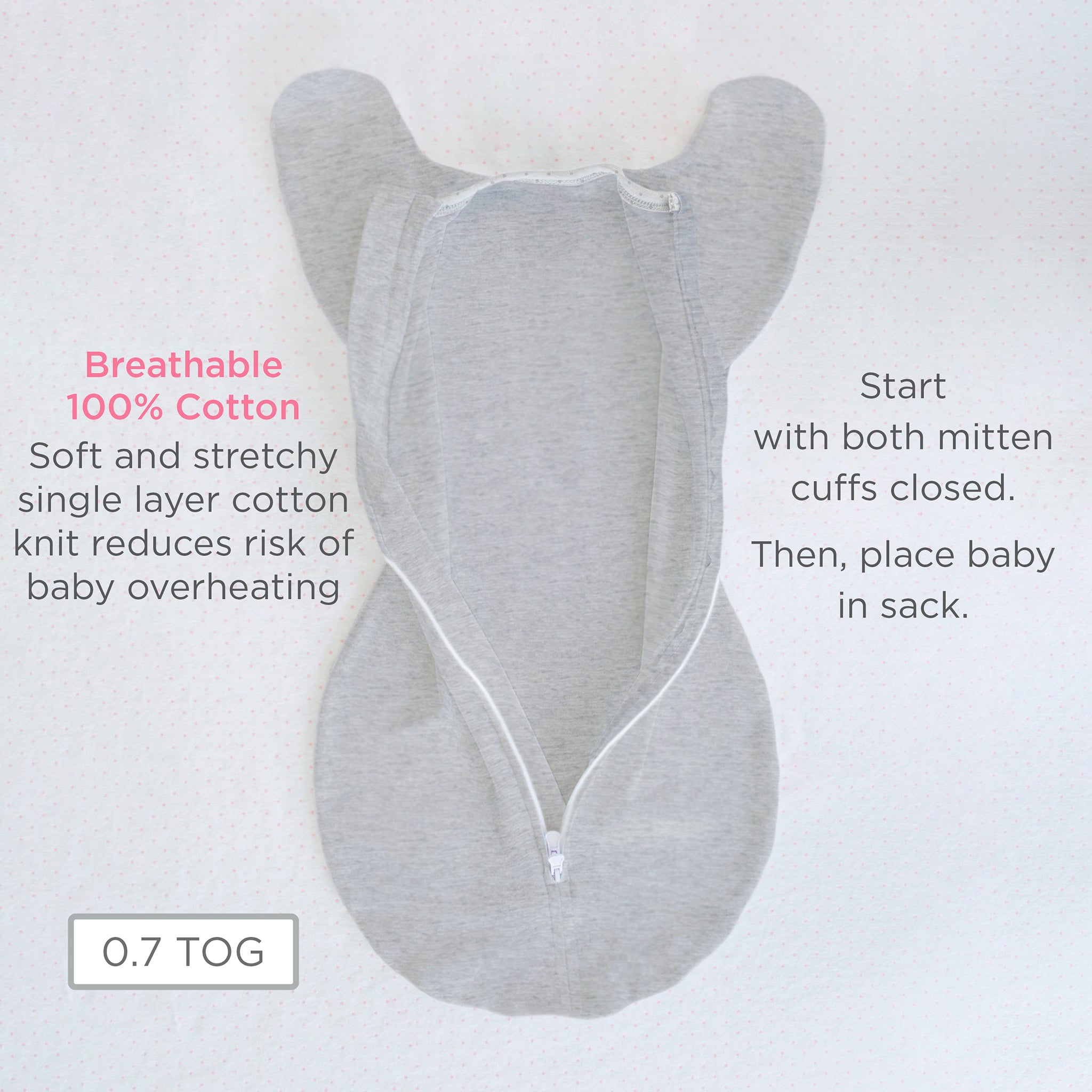 SwaddleDesigns Transitional Swaddle Sack with Arms Up Half-Length Sleeves and Mitten Cuffs, Better Sleep for Baby Girl, Heavenly Floral, Pink, Large, 6-9 Months, 21-24 lbs