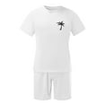 thumbnail image 5 of kamemir Mens Vacation Outfits Men's Casual Short Sleeve T Shirts and Shorts Summer Beach Vacation 2 Piece Outfit Lounge Workout Sets(White,M), 5 of 5
