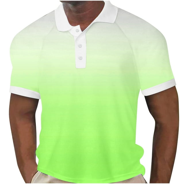 Chemises pour Hommes Décontractées Imprimées Manches Courtes Col Rabattu Boutons Fente Latérale T-Shirt Blouse Hauts
