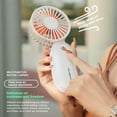 thumbnail image 4 of Hands-Free 3-Speed Portable Fan with 1200mAh Battery - 35cm Hanging Strap for Neck/Hand/Desk Use, One-Button Control, Type-C Charging, Lightweight 191g ABS+PP+PS Construction, Orange Color (F-158), 4 of 6