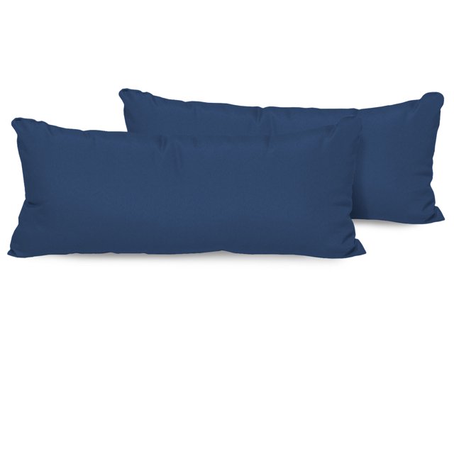 Navy Outdoor Throw Pillows Rectangle Set of 2