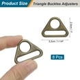 thumbnail image 2 of Uxcell 8 Pcs 1 1/4 pulgadas ajustador de hebilla triangular D Rings para correas de bolso, llavero, cinta de cuello Bronce, 2 of 6