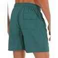 thumbnail image 3 of Frontwalk Mens Boardshorts Drawstring Beach Pants Solid Color Swimsuit Men Breathable Swim Shorts Elastic-Waist Bathing Suit Dark Green 3XL, 3 of 3
