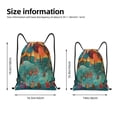 thumbnail image 2 of Kdxio Whimsical Forest Scene Print Drawstring Backpack Bag,Waterproof Draw String Back Sack, Gym Drawstring Bags Swim Bag For Unisex, 2 of 5
