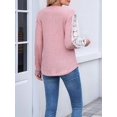 thumbnail image 2 of Womens Long Sleeve Shirts V-Neck Tops Business Casual Blouses Tee Trendy 2025 Fall Fashion Outfits Clothes Pink M, 2 of 8