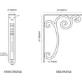 thumbnail image 2 of Ekena Millwork 2"W x 12"D x 15"H Avery Wrought Iron Bracket, (Triple center brace), Antiqued Bronze, 2 of 8
