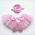 thumbnail image 2 of SHENGXINY Porch Goose Outfit, Layered Tulle Tutu with Ruffled Lace Headband for Patio Courtyard Entryway Home Decorations Pink 23 in, 2 of 5