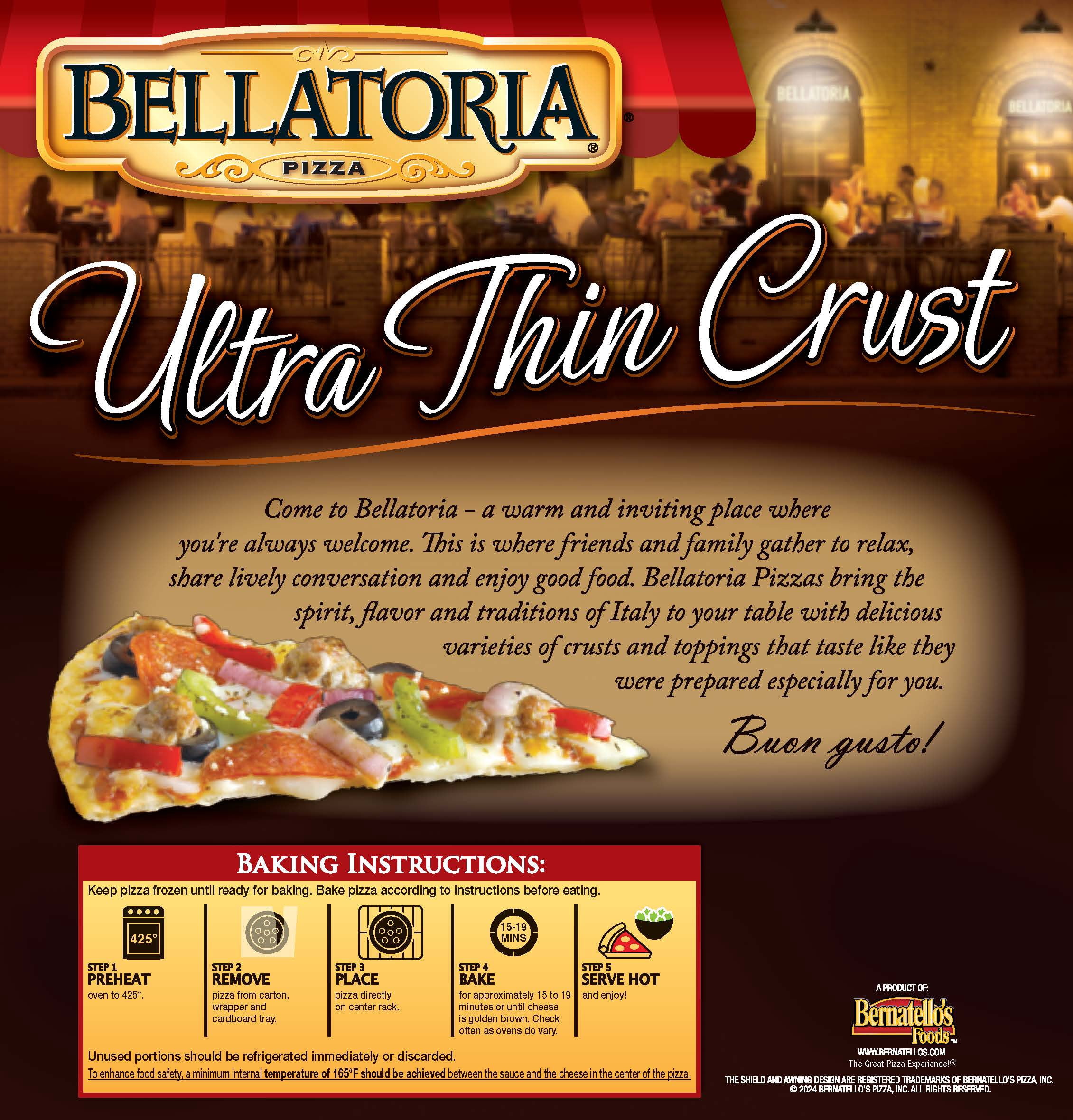 Bellatoria Ultra Thin Crust Ultimate Supreme Frozen Pizza 21.71 oz