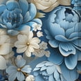 thumbnail image 4 of Designart "Serene Blue White Bouquet Joy II" Floral Blackout Curtain Panels, 4 of 4