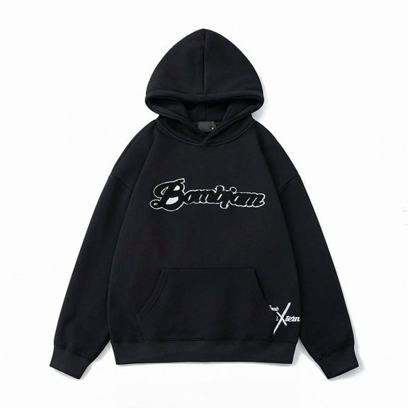 Unisex 400g Heavyweight Cotton Hooded Sweatshirt with Towel Embroidery, Thick Pullover Hoodie for Men & Women, Loose Fit American-Style Fall Outfit