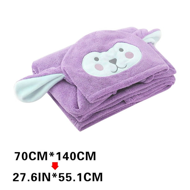 Yhmxh Toalla de baño con capucha para niños, bata de baño tipo capa de terciopelo coral para bebé, gran absorción de agua, toalla de baño grande y suave.
