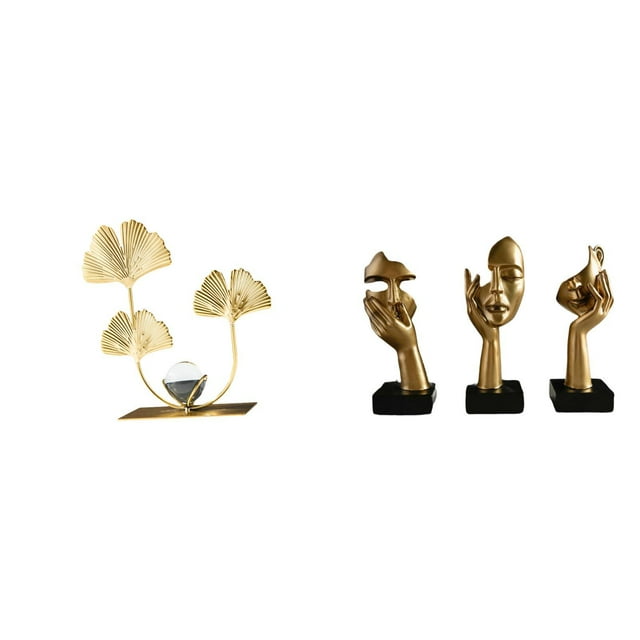 Estatua de hojas para estantería, escultura de hojas de resina, estatuas de pensadores, decoración de mesa, regalo de cumpleaños o inauguración de cas