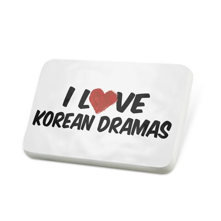 Porcelein Pin I Love Korean Dramas Lapel Badge –