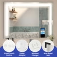 thumbnail image 3 of ModFusion Lighted Makeup Vanity Mirror with 3-Color Lighting, Bluetooth Speaker & Wireless Charger, 23" x 18" Tabletop Makeup Mirror with LED Lights & Touch Sensor Control, 3 of 11