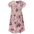 thumbnail image 2 of Big Girls' Short Sleeve Floral Summer Birthday Party Flower Girl Dress Purple 6 XL (P202327P), 2 of 4