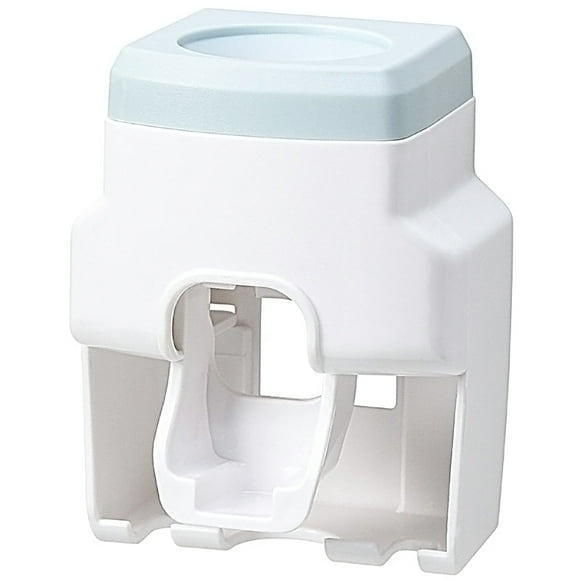 Labymos Automatic Toothpaste Dispenser with 2 Toothbrush Holder Slots Set Hands Free Wall Mounted Toothpaste Squeezer Dispenser for Family Bathroom Sink