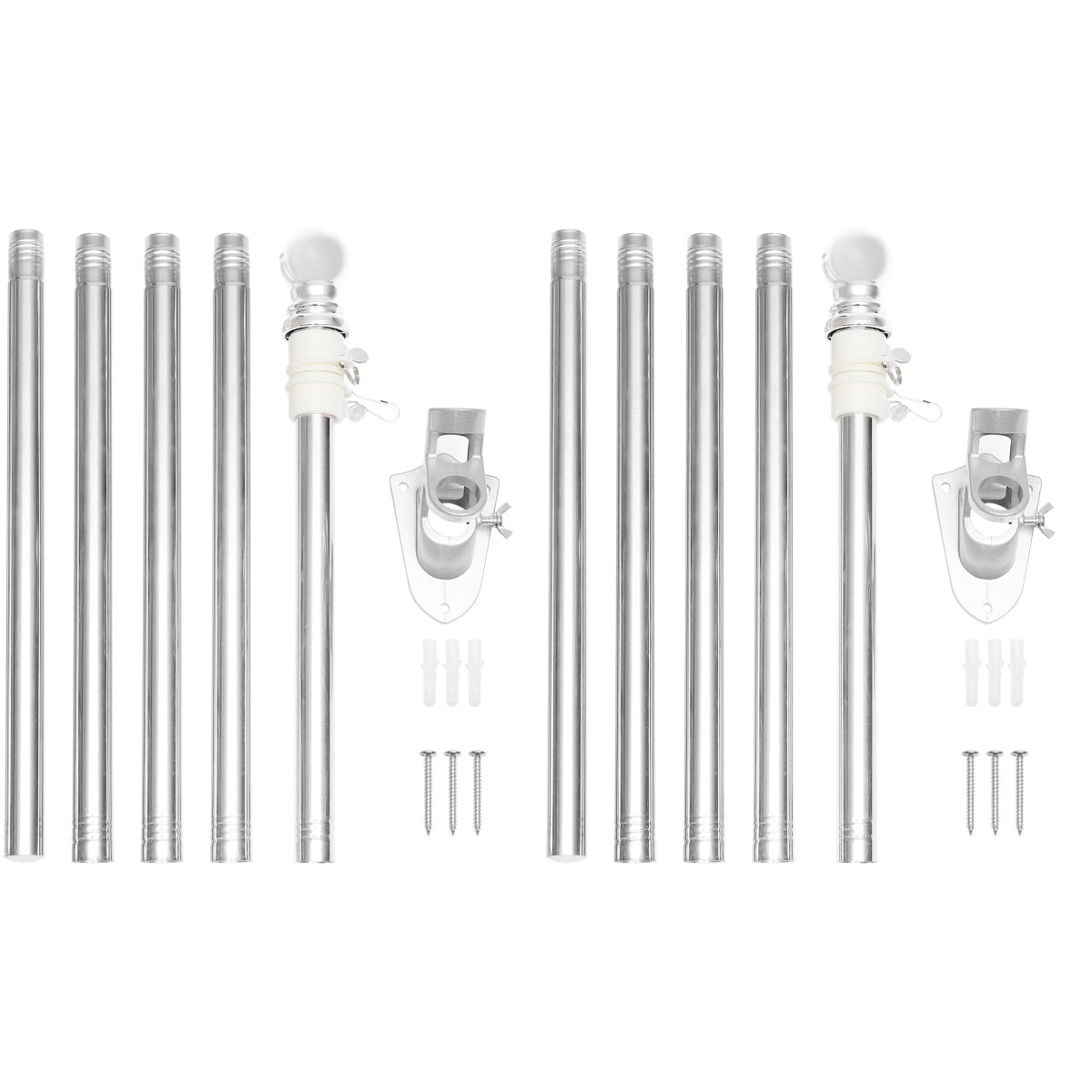 Flag Pole Kit Flagpole Pole Stainless Repair Duty Heavy Porch