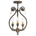 thumbnail image 3 of Meyda Tiffany 174340 Antonia 3 Light 12" Wide Semi-Flush Ceiling Fixture - Antique Brass /, 3 of 6