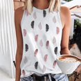 thumbnail image 2 of WZXFASHION Gilet Haut à Col Rond Imprimé Confortable et Décontracté pour Femmes Liquidation Débardeurs et Camisoles pour Femmes, 2 of 5