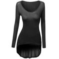 thumbnail image 1 of FashionOutfit Women's Long Sleeve Rayon Spandex Stylish Top Tee, 1 of 3