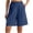 Blue, variant on Lenpel Bermuda Shorts for Women High Waisted Wide Leg Pleated Knee Length Workout Long Shorts Casual Athletic Shorts with Pockets