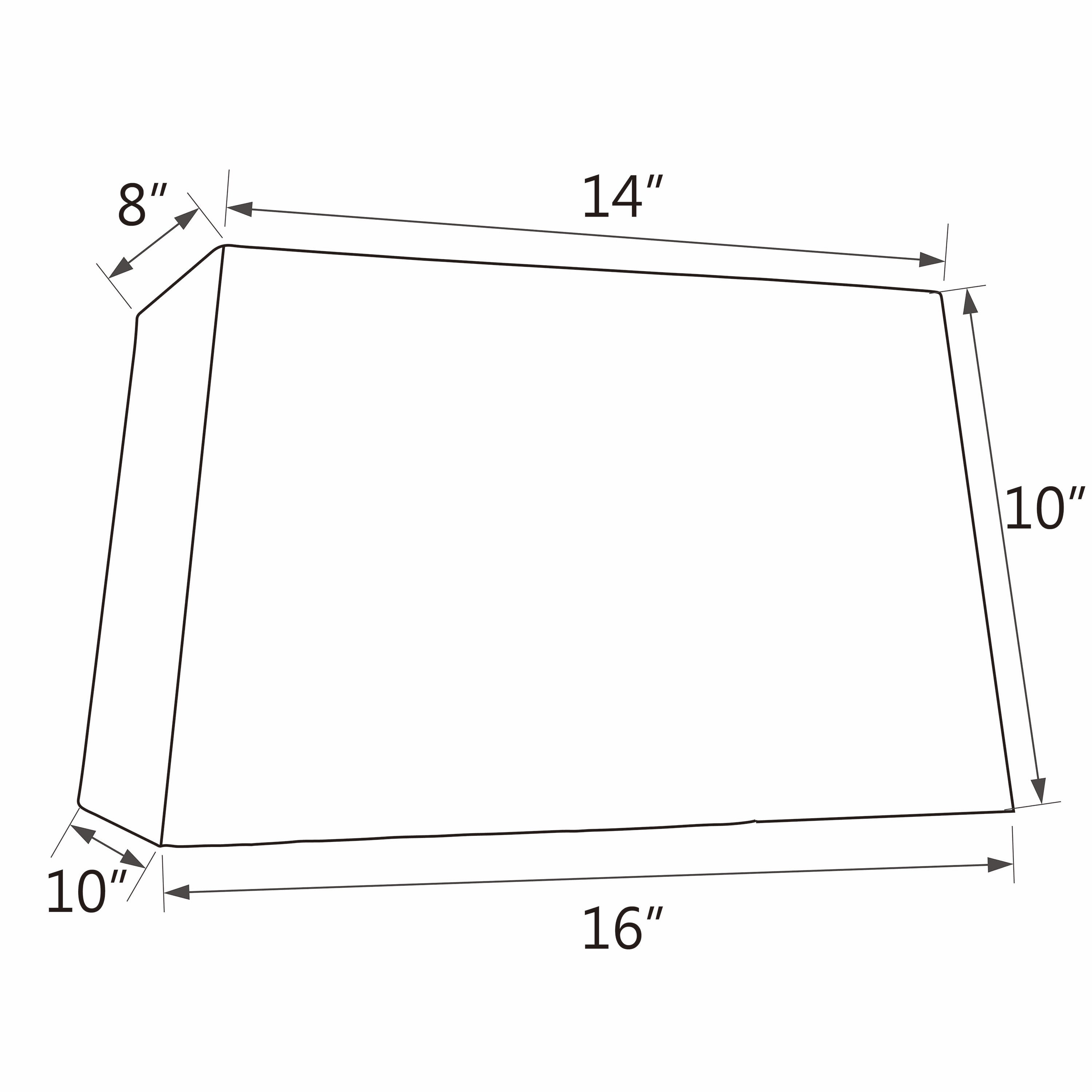 Aspen Creative 36021 Transitional Rectangle Hardback Shape Spider Construction Lamp Shade in Off White, 10" + 16" wide, (8" + 14") x (10" + 16")&nbsp; x 10"