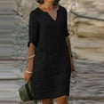 thumbnail image 2 of JINMGG Summer Dresses 2024, Dresses for Women 2024 Fashion Women Casual Sexy Round Neck Printing Summer 1/2Sleeve Dress Black XL, 2 of 5