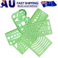 thumbnail image 2 of BESTOYARD 6Pcs Green Clear Plastic Geometric Drawing Ruler Set for Art Design and Drafting, 2 of 6