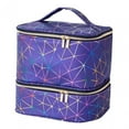 thumbnail image 3 of Gazechimp Double Layer Carrying Bag Container Cosmetic Case Nail Polish Organizer Case Deep Blue, 3 of 8