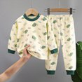 thumbnail image 2 of NOLDARES Girl Boys Toddler Snug Fit 2 Piece Pajamas Set Long Sleeve Top Pants Pjs Baby Cute Graphic Loungewear Fall Winter Sleepwear(H030-AG), 2 of 5